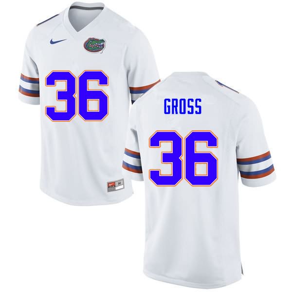 Men's NCAA Florida Gators Dennis Gross #36 Stitched Authentic Nike White College Football Jersey RGW8665SQ